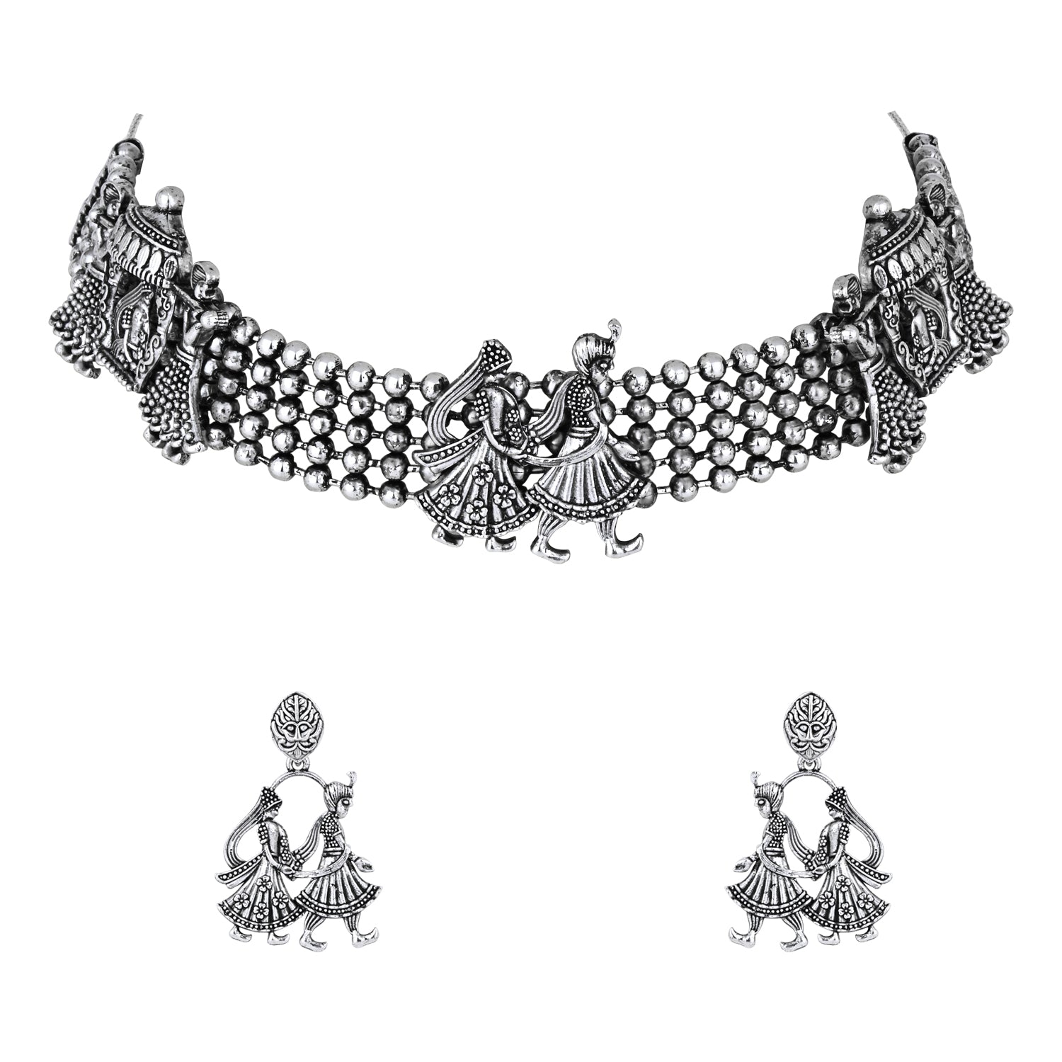 Nayra Oxidised Choker Set