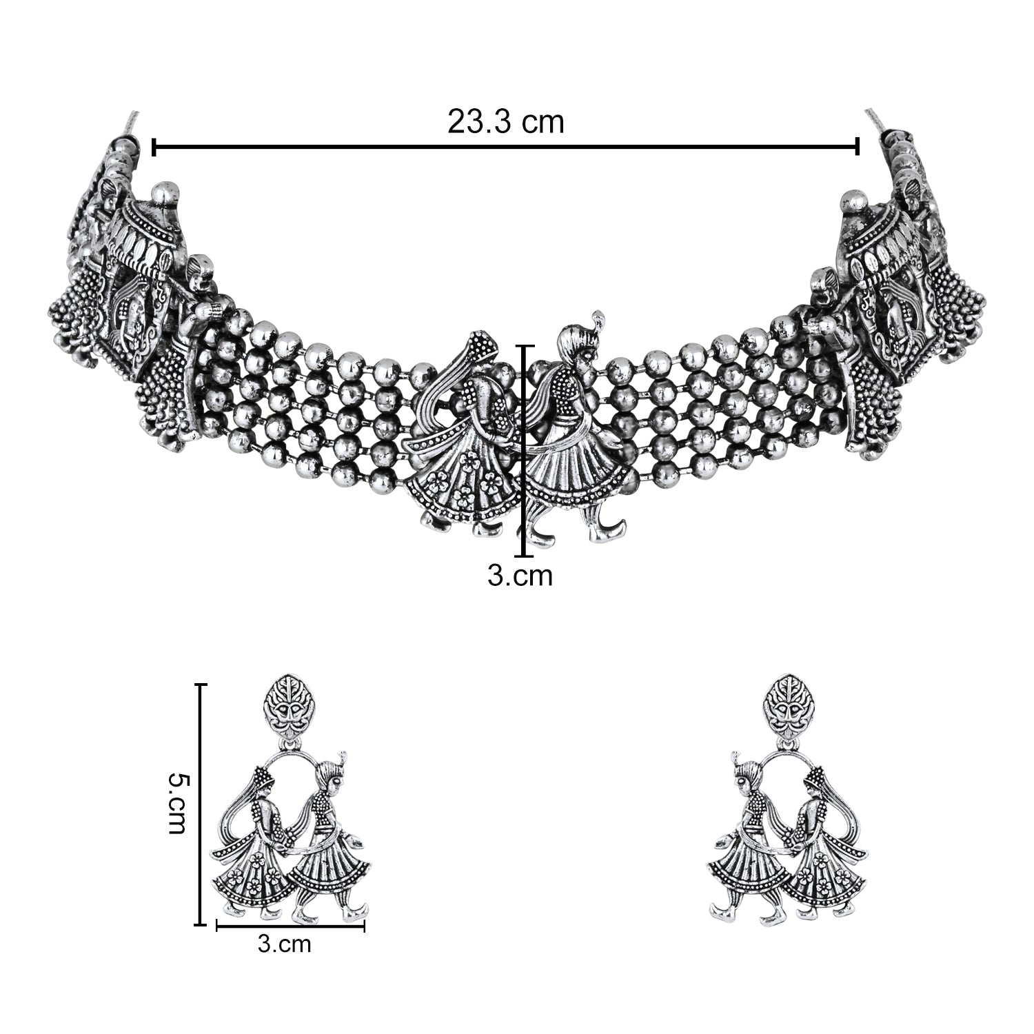Nayra Oxidised Choker Set