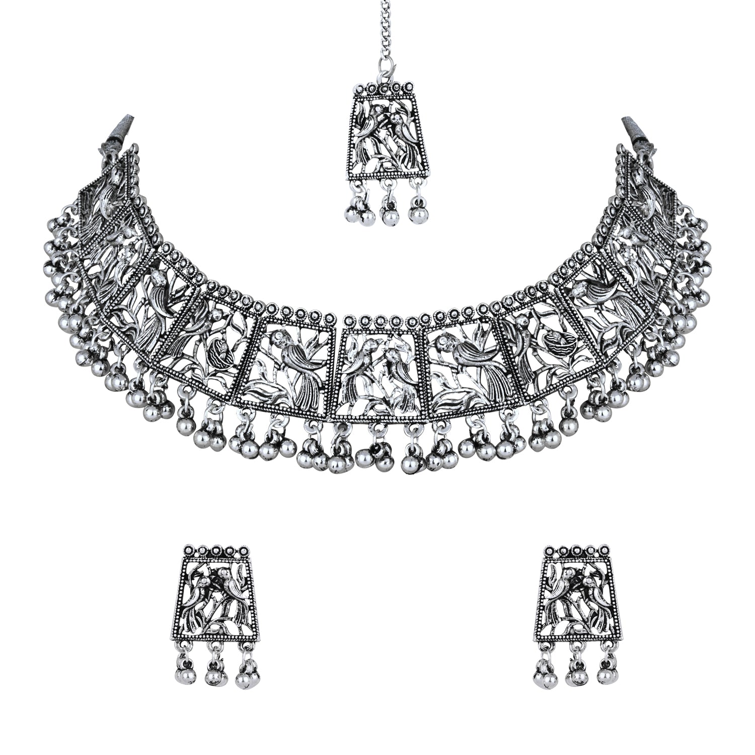 Hansika Oxidised Choker Set