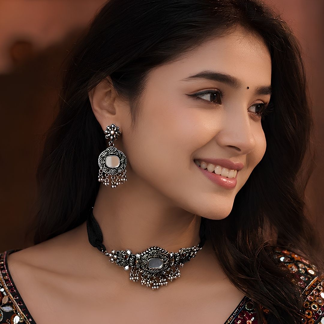 Raviya Oxidised Choker Set