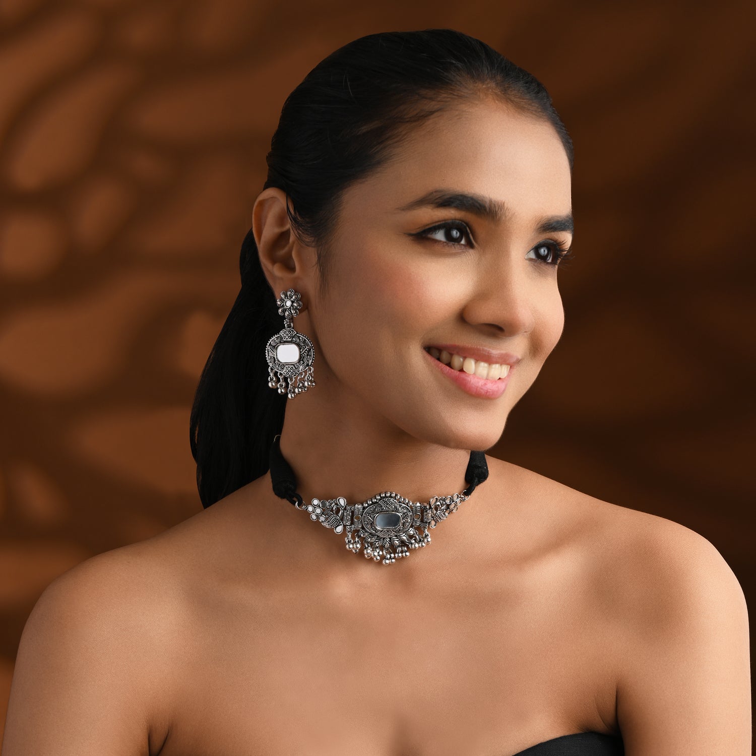 Raviya Oxidised Choker Set