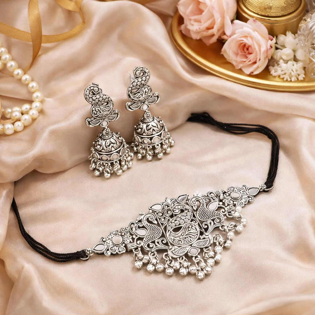 Ashwika Oxidised Choker Set