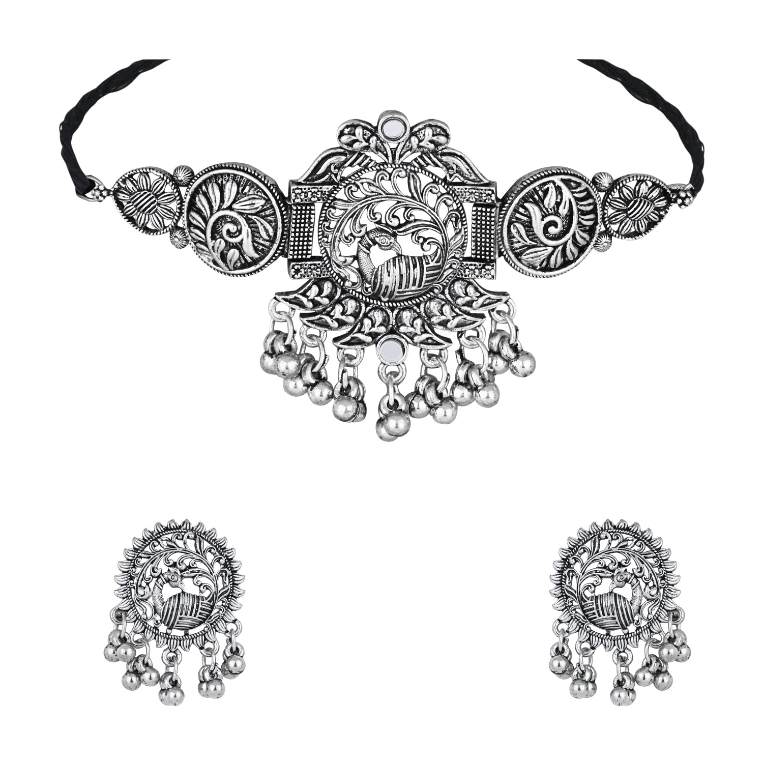 Arasa Oxidised Choker Set