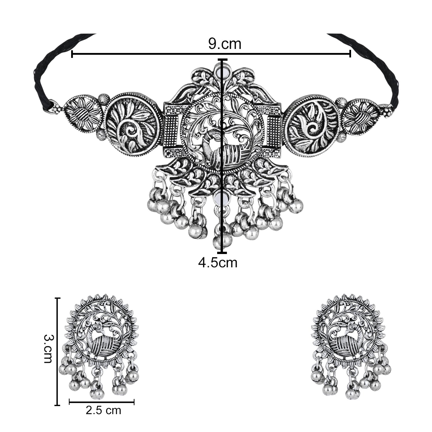 Arasa Oxidised Choker Set