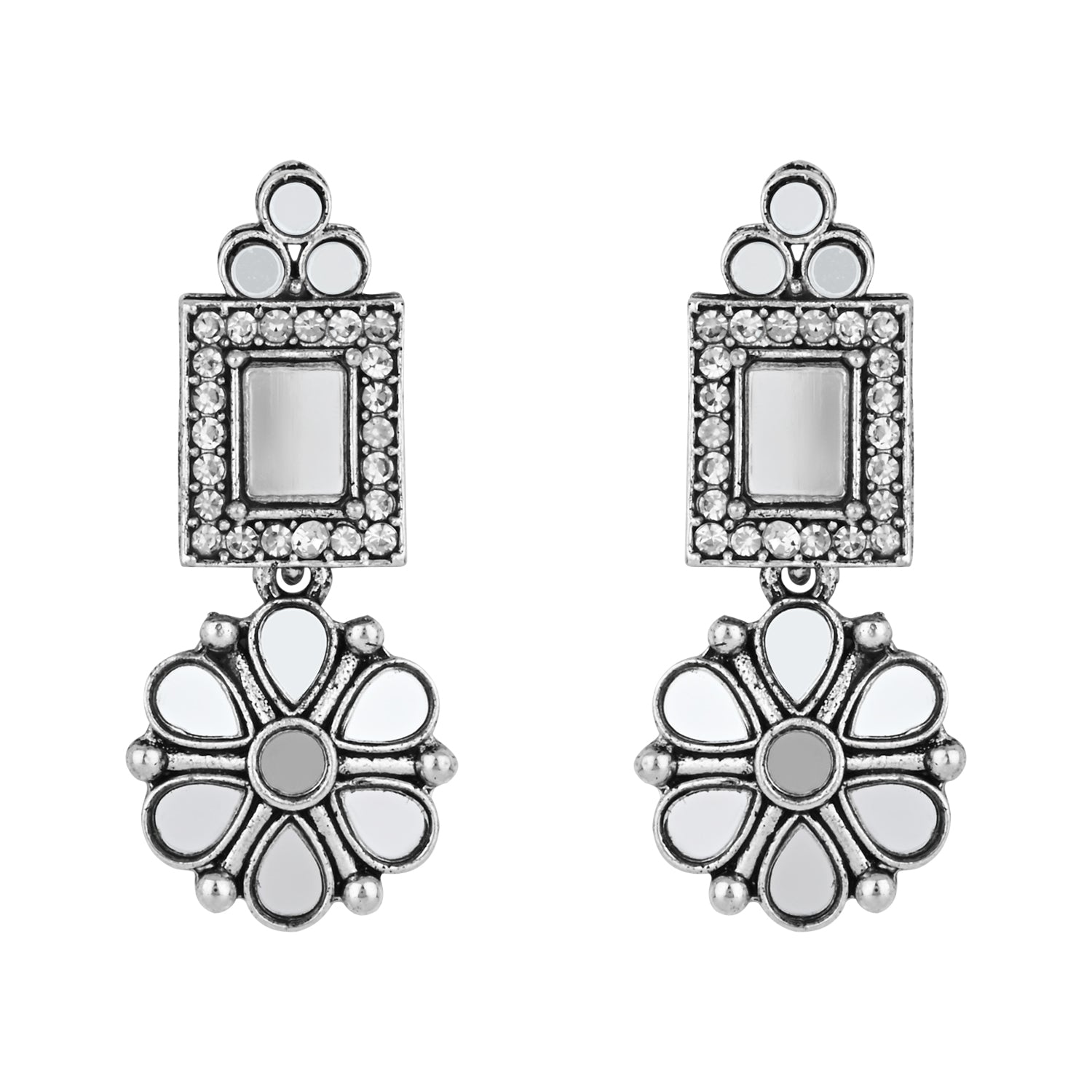 Brishti White Oxidised Choker Set