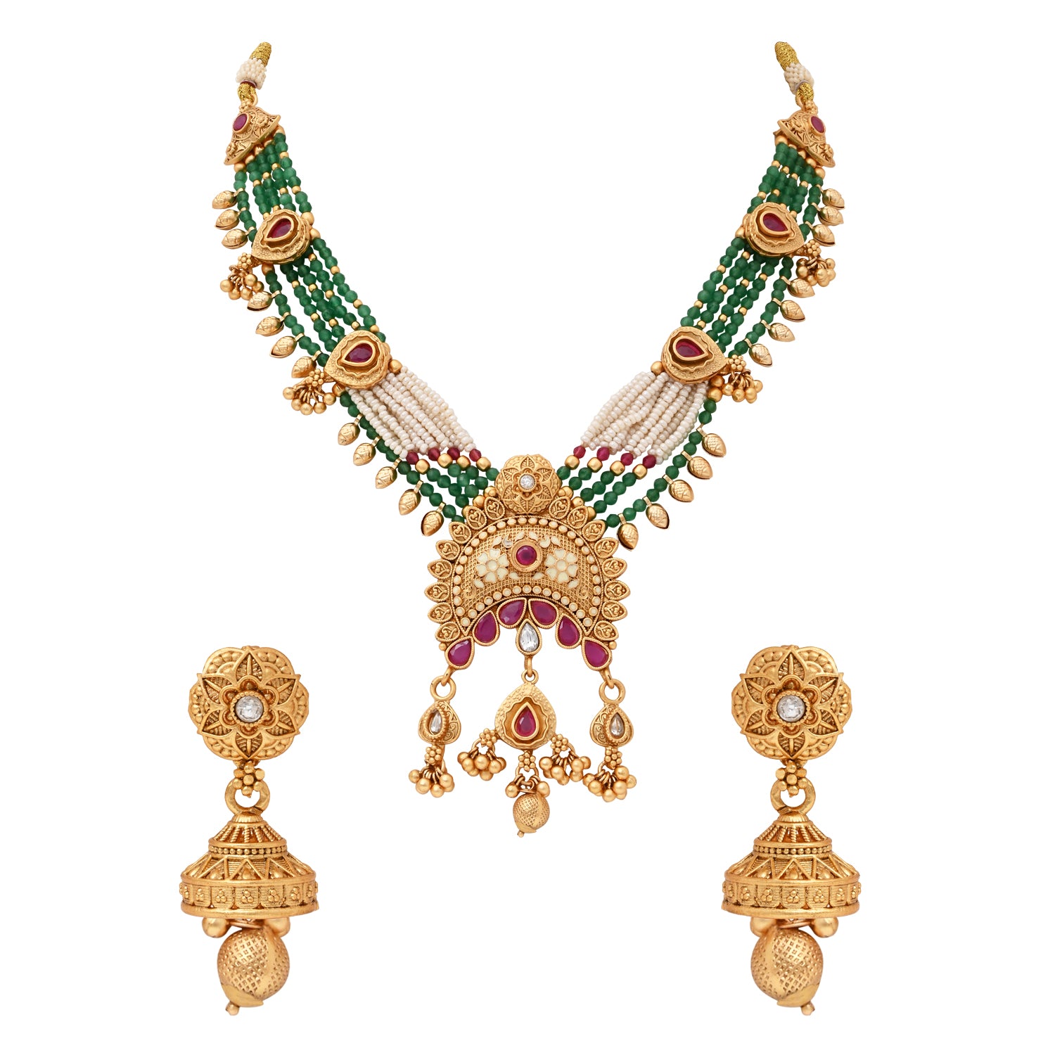 Swati Green Necklace Set