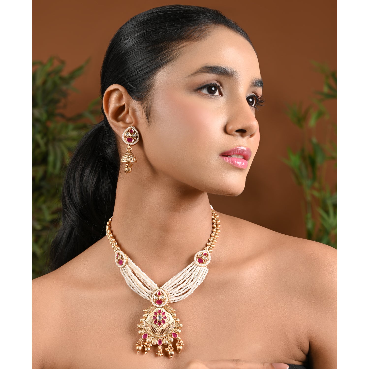 Amita Pink Necklace Set