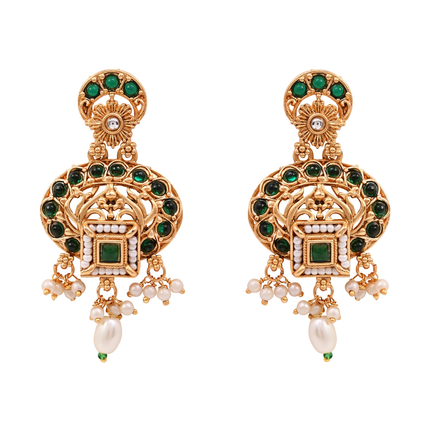 Liyara - South Indian Green Necklace Set
