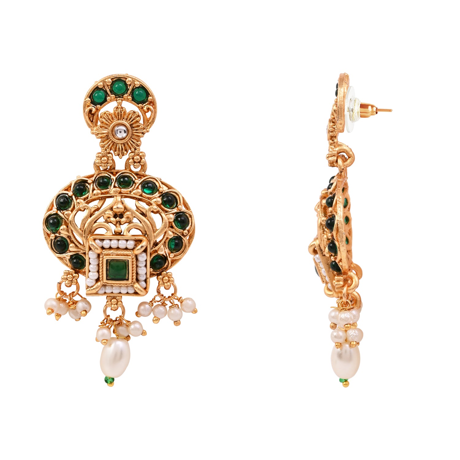 Liyara - South Indian Green Necklace Set