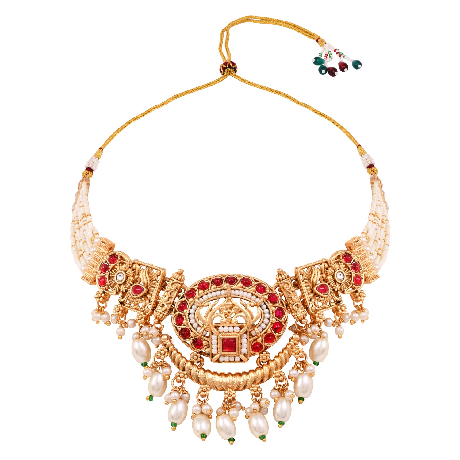 Liyara - South Indian Pink Necklace Set