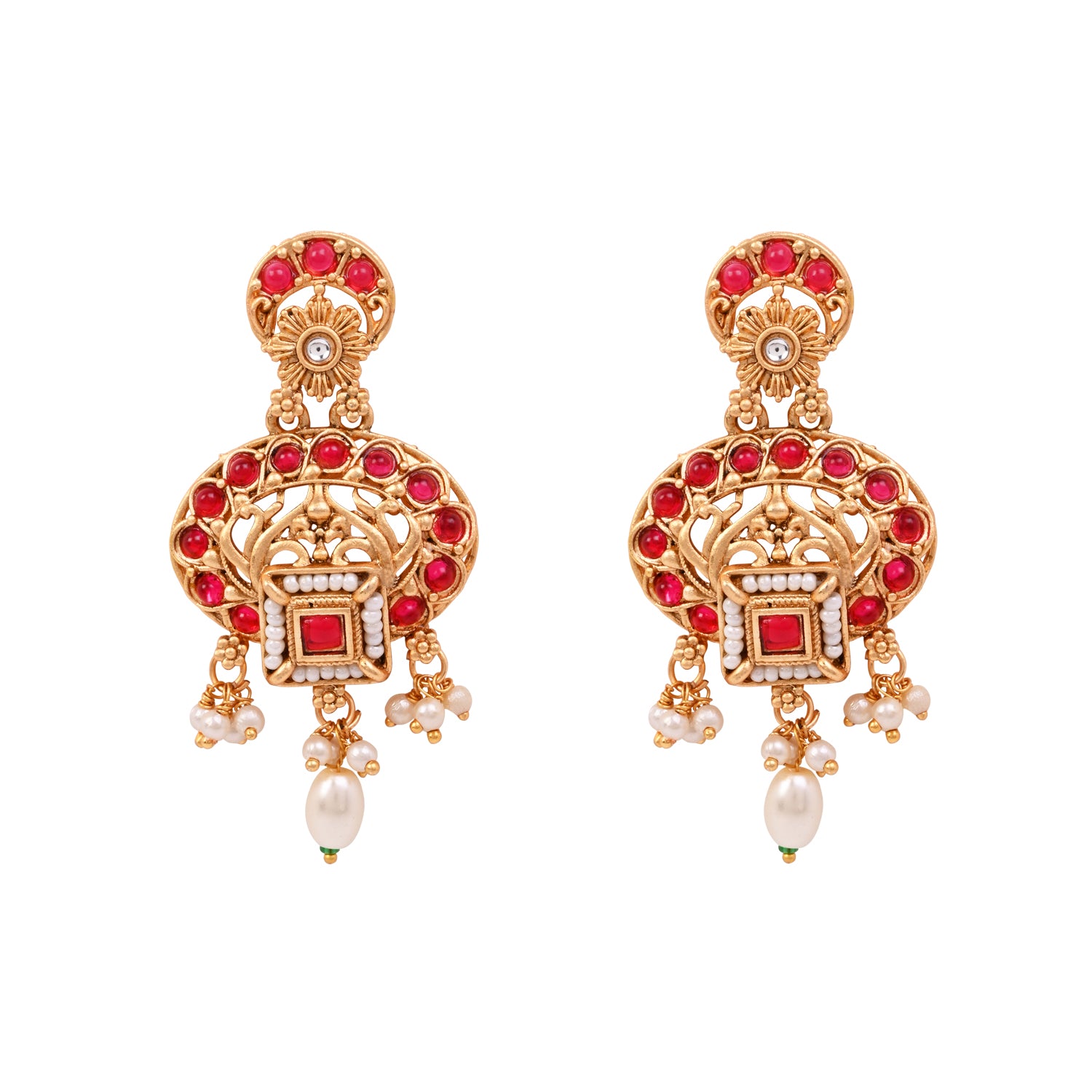 Liyara - South Indian Pink Necklace Set