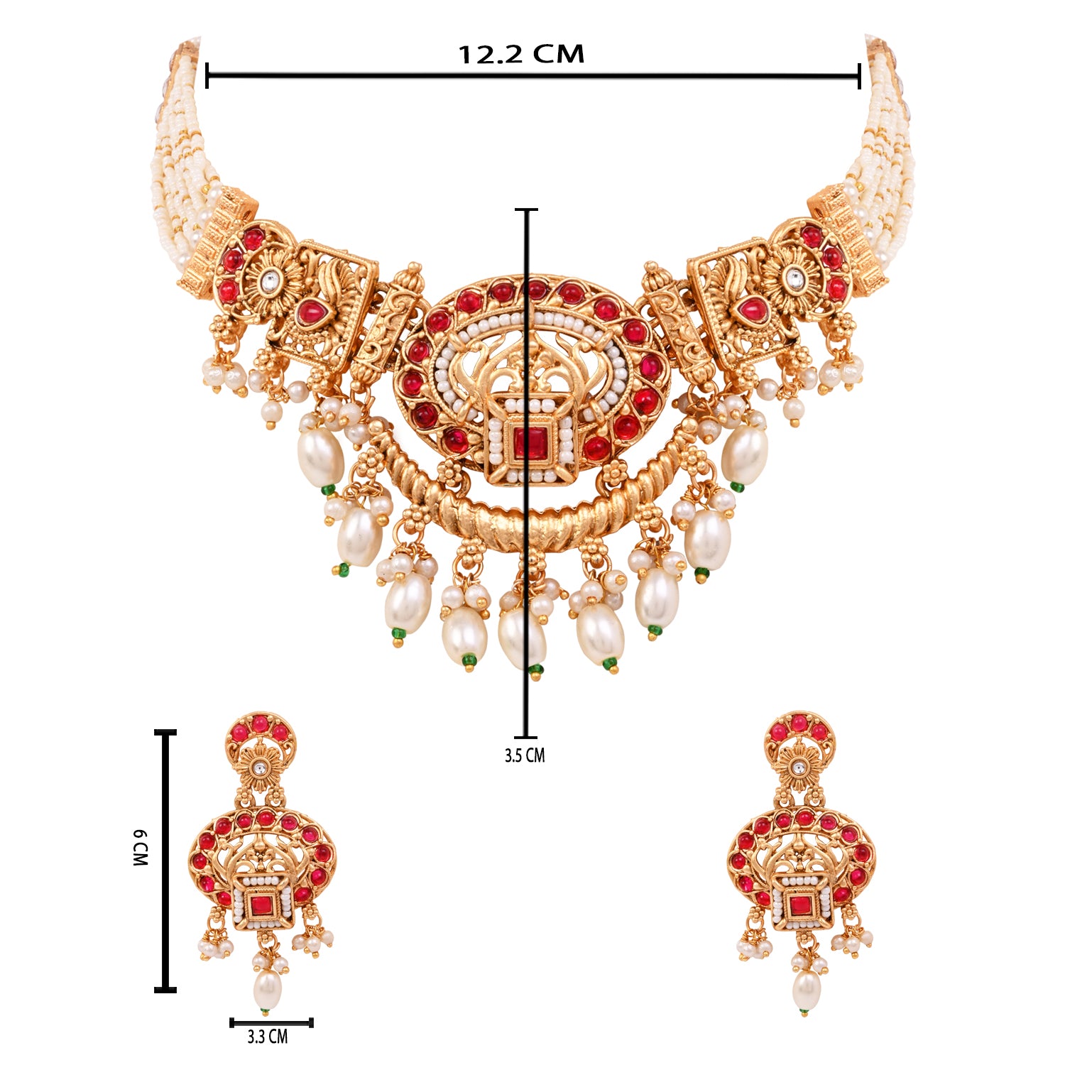 Liyara - South Indian Pink Necklace Set