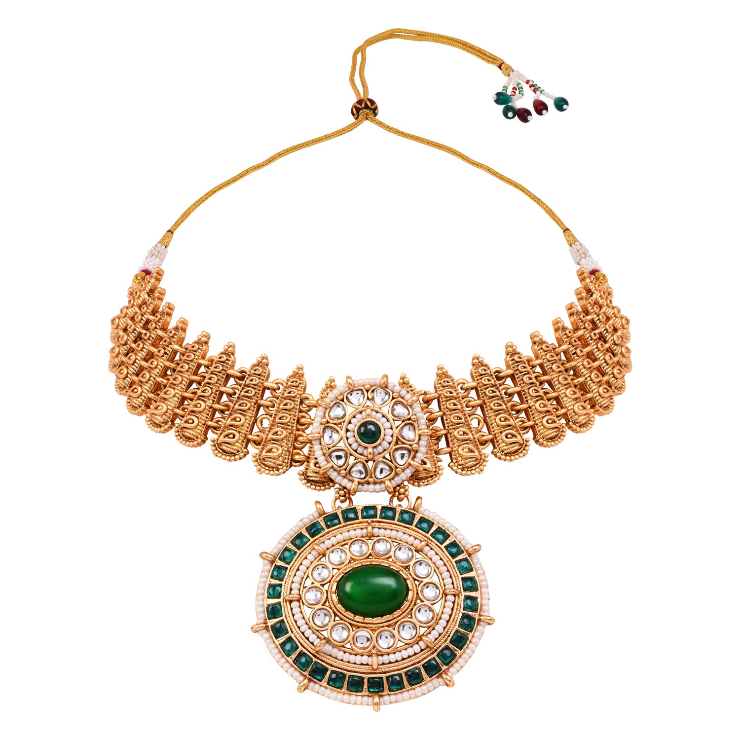 Ahiyaa - South Indian Green Necklace Set