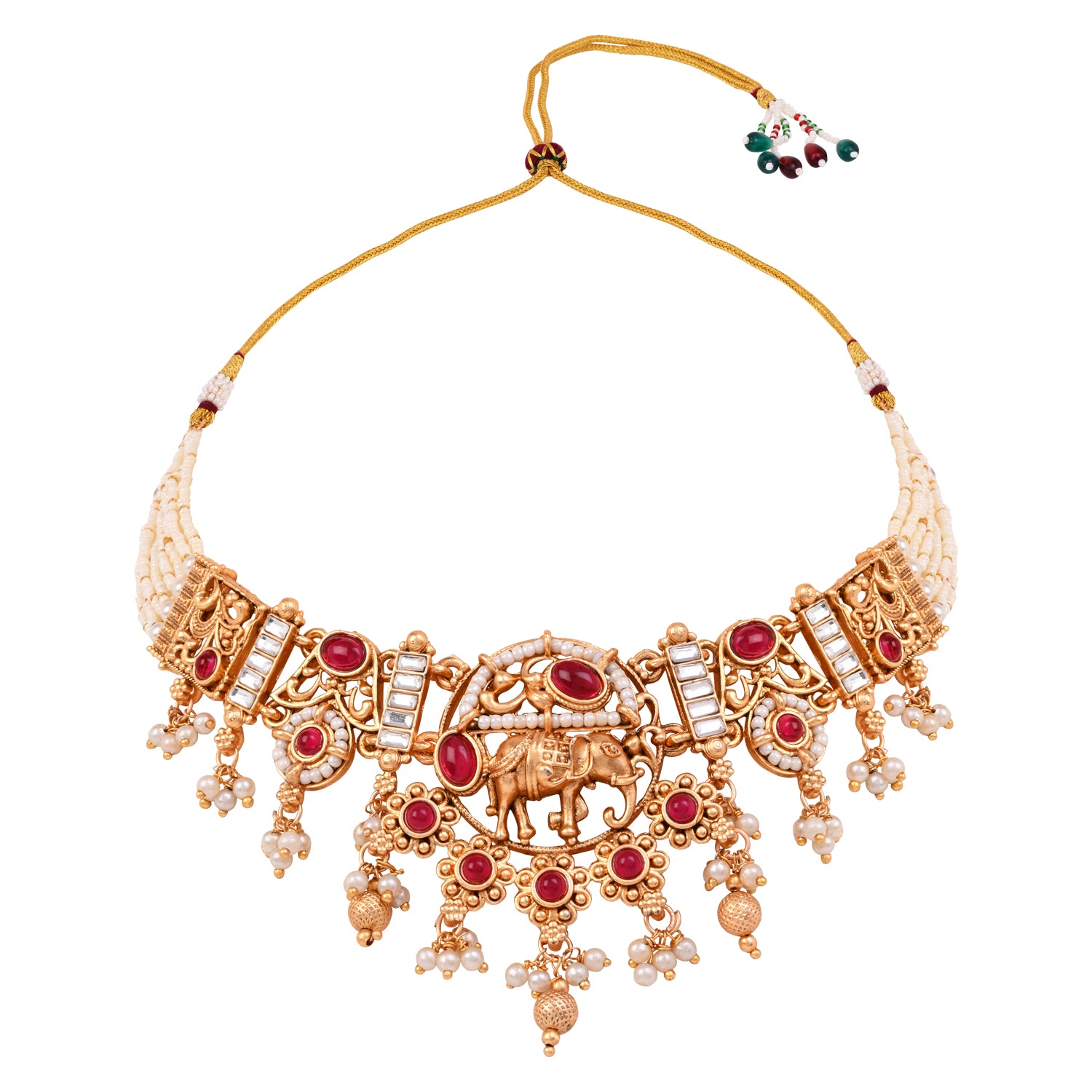 Evani - South Indian Pink Necklace Set