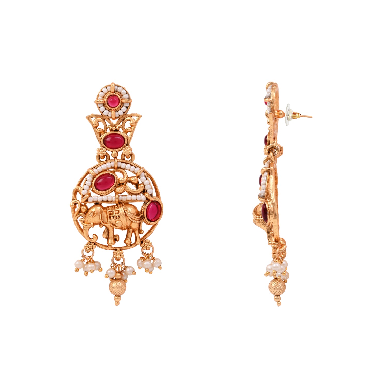 Evani - South Indian Pink Necklace Set