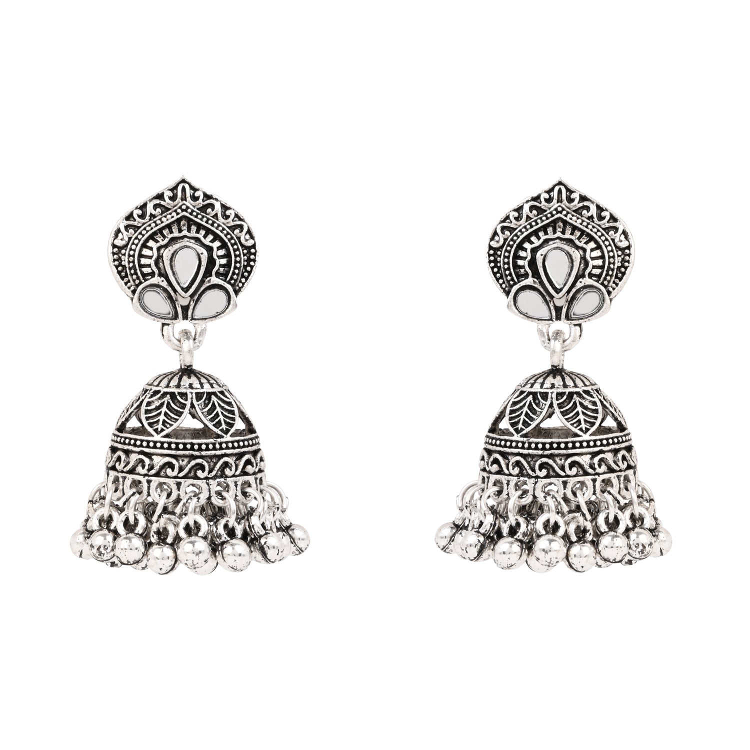 Whispering Feathers Oxidised Peacock - Necklace Set