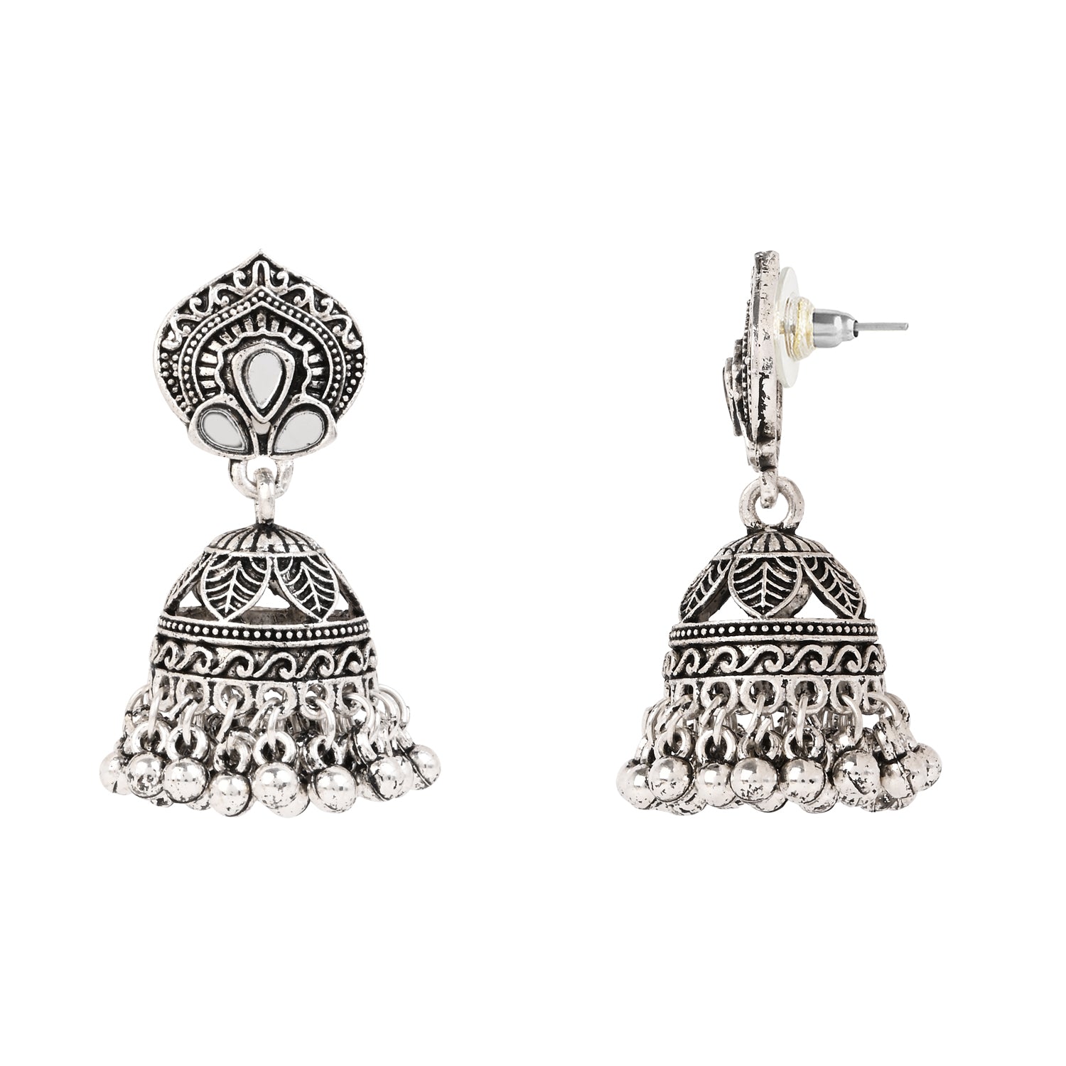 Whispering Feathers Oxidised Peacock - Necklace Set