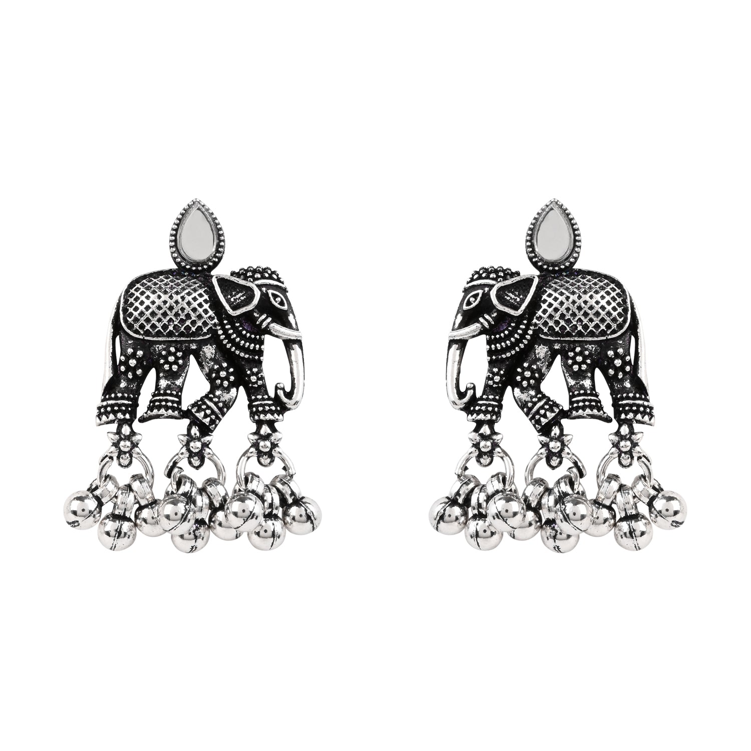 Oxidised Elephant Necklace Set - Tribal Ethnic
