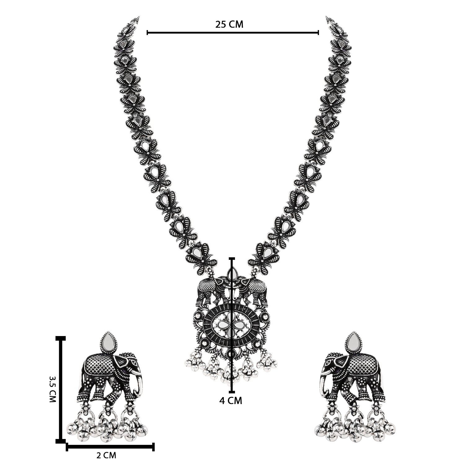 Oxidised Elephant Necklace Set - Tribal Ethnic