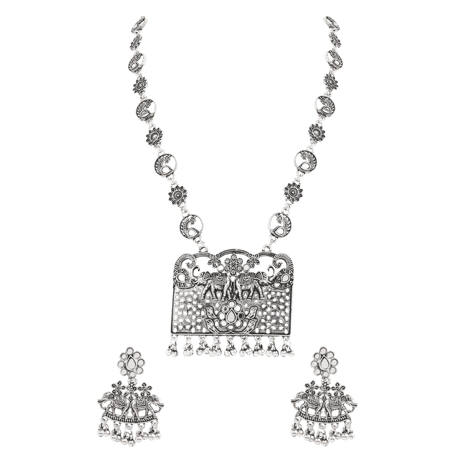 Elephant Charm Pendant - Statement Jewellery set
