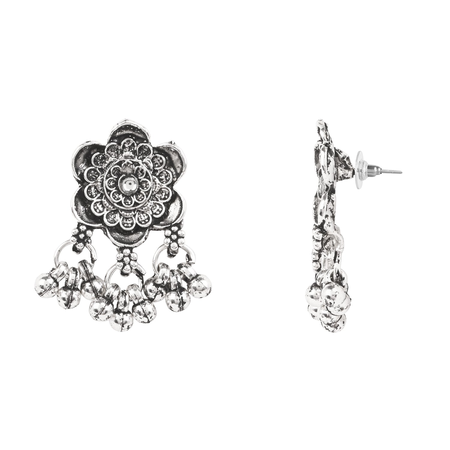 Antique Floral Round Pendant - Ethnic Design