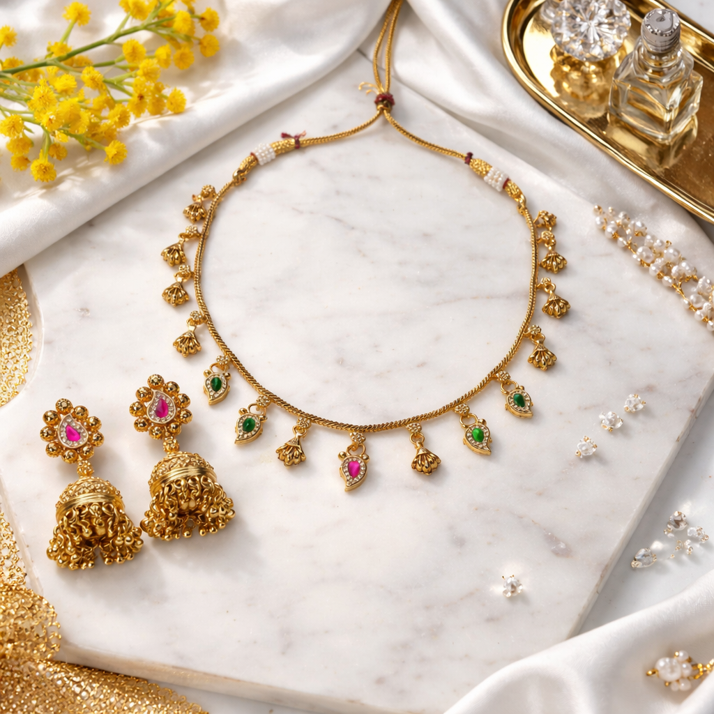 Prakriti- Heritage Floral Pendant Necklace