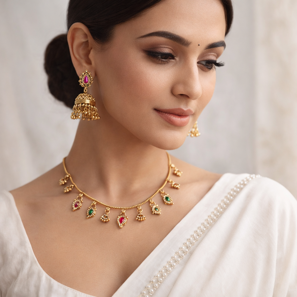 Prakriti- Heritage Floral Pendant Necklace
