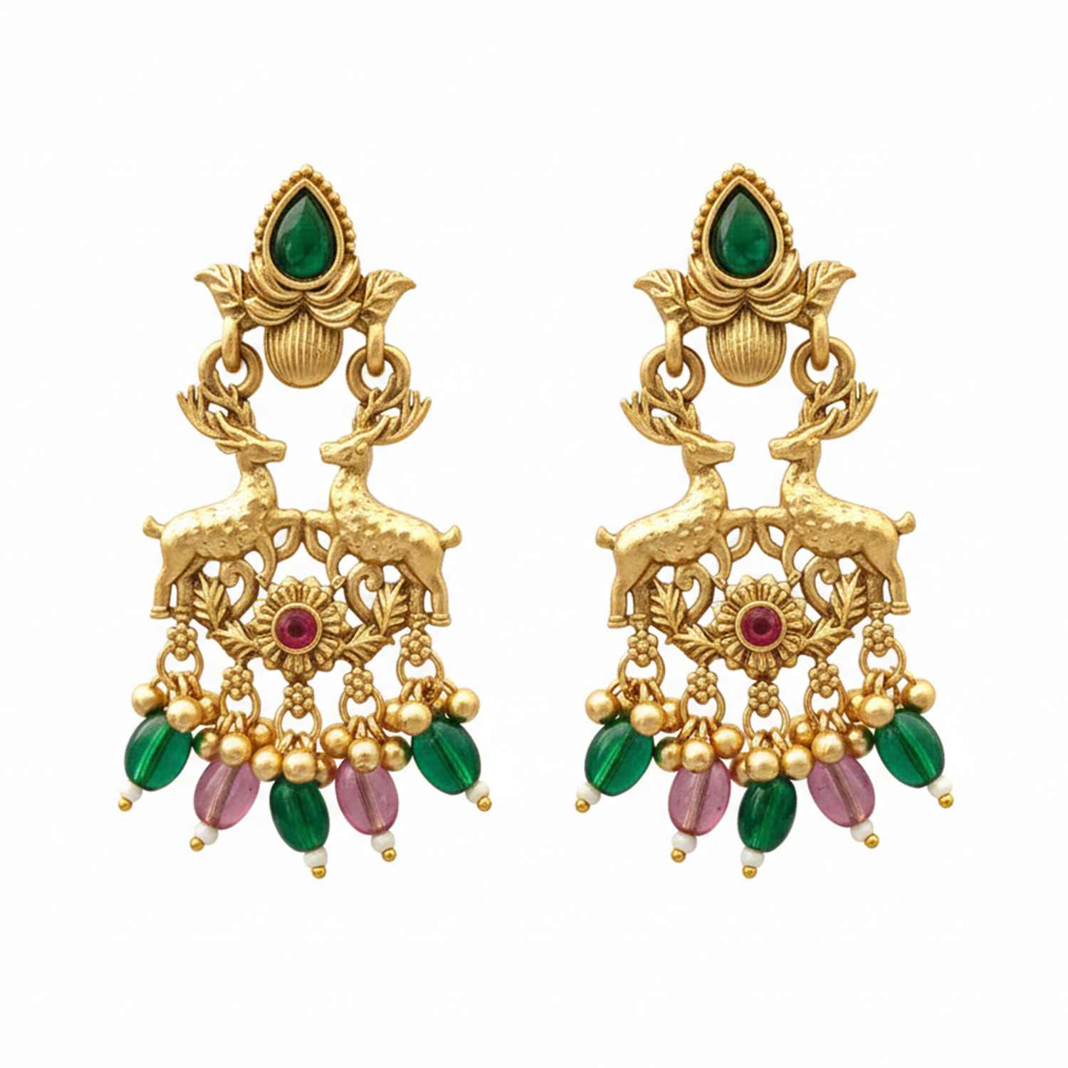 Sundari- Traditional Gold-Plated Temple Jewelry Necklace Set