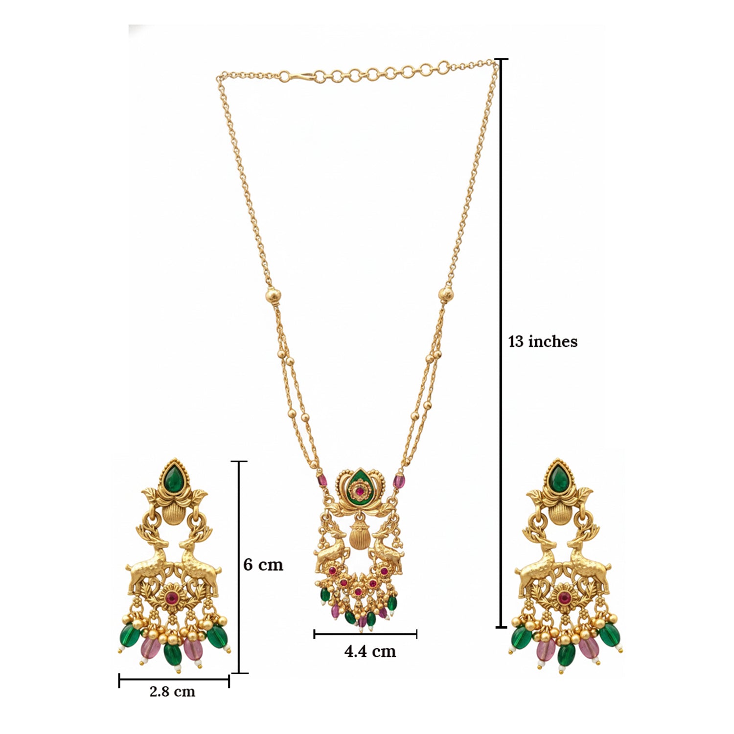 Sundari- Traditional Gold-Plated Temple Jewelry Necklace Set