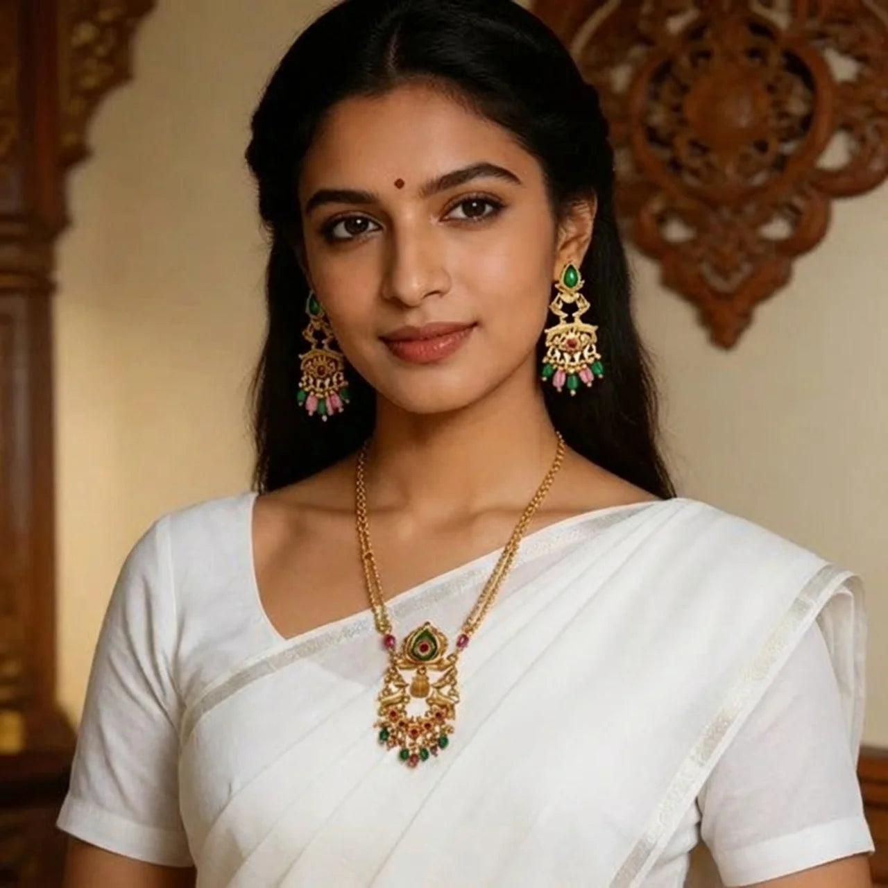 Sundari- Traditional Temple Jewelry Necklace Set
