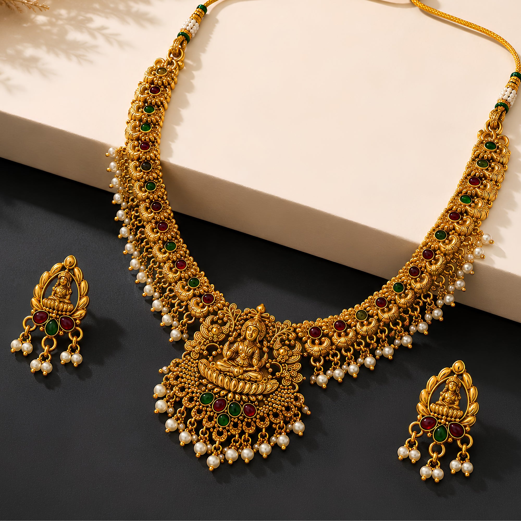 Sindhuja-Lakshmi Choker Temple Necklace Set
