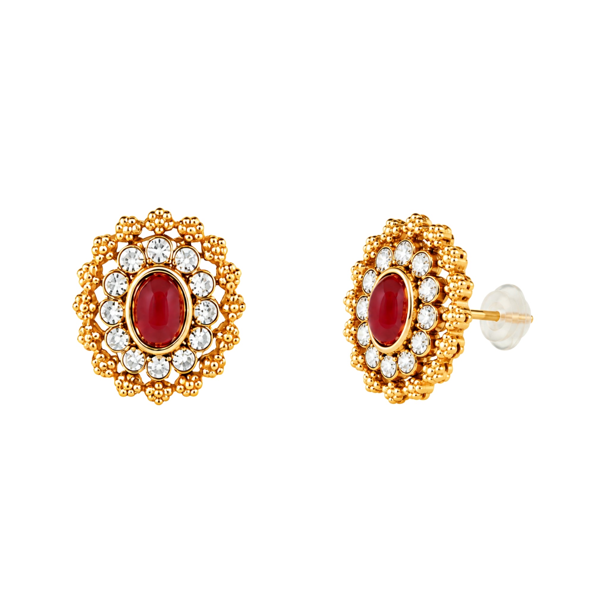 Ruhanika Ruby Temple style Floral Choker Set