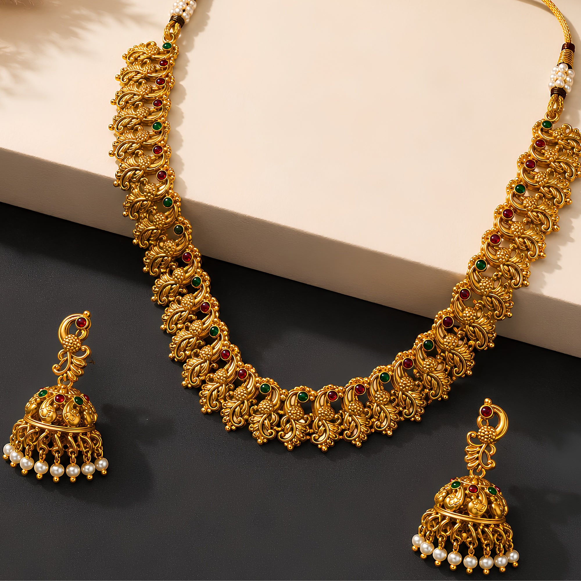 Mayurika- Peacock Temple Necklace Set