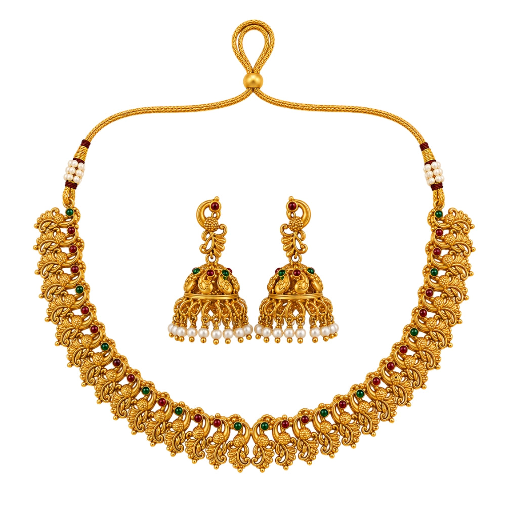 Mayurika- Peacock Temple Necklace Set