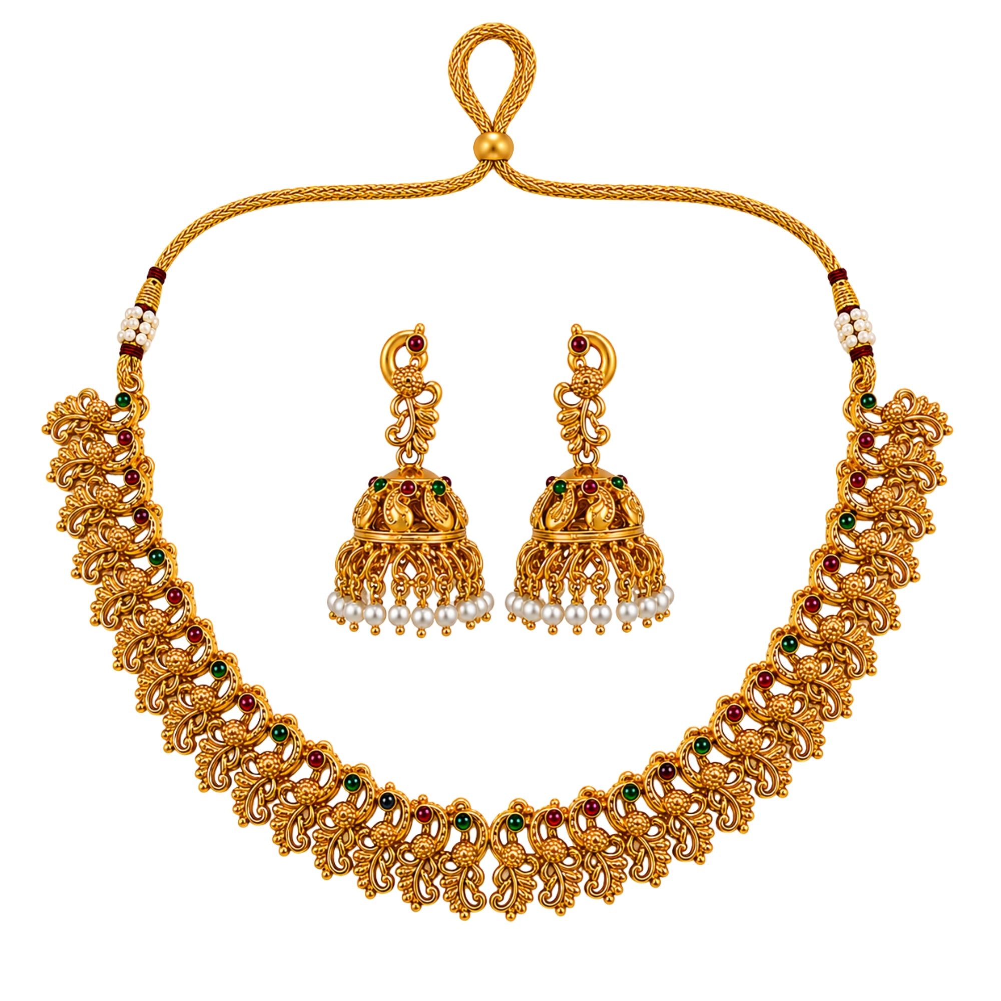 Mayurika- Peacock Temple Necklace Set