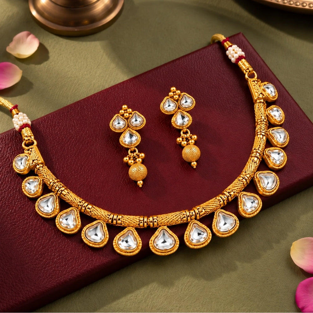 Nehal – White Kundan Necklace Set
