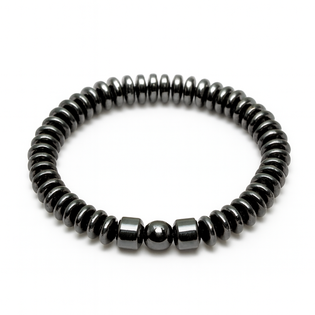 Black Hematite Stone Bracelet | Grounding & Protection Bracelet | Minimal Unisex Healing Bracelet