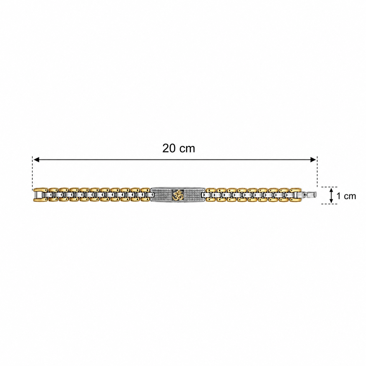 Kriyav- Om Symbol Gold & Silver Duo Tone Bracelet for Men