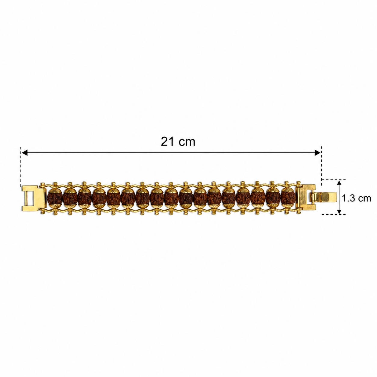 Adhray- Traditional Gold-Tone Rudraksha Bracelet for Men