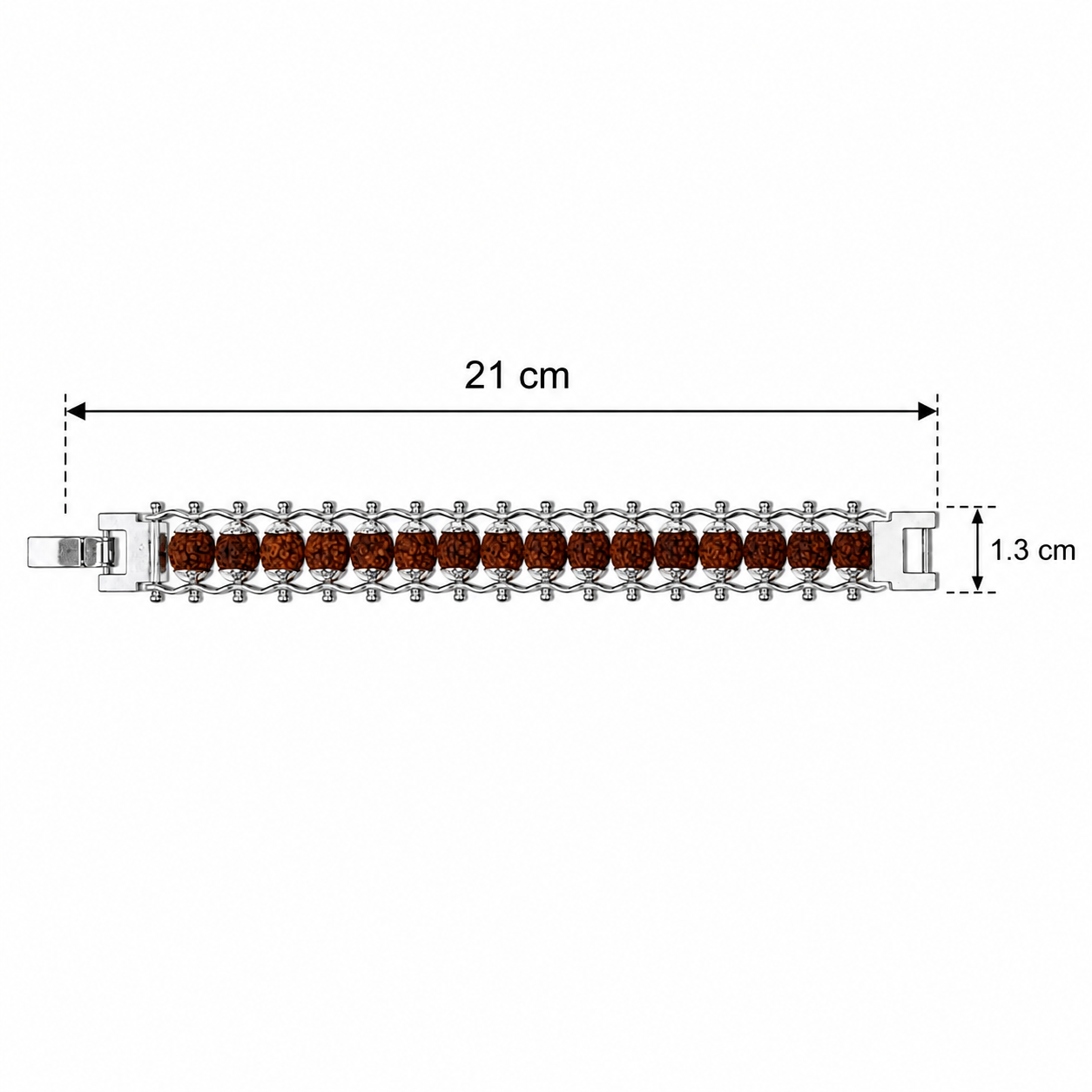 Adhray- Traditional Silver-Tone Rudraksha Bracelet for Men