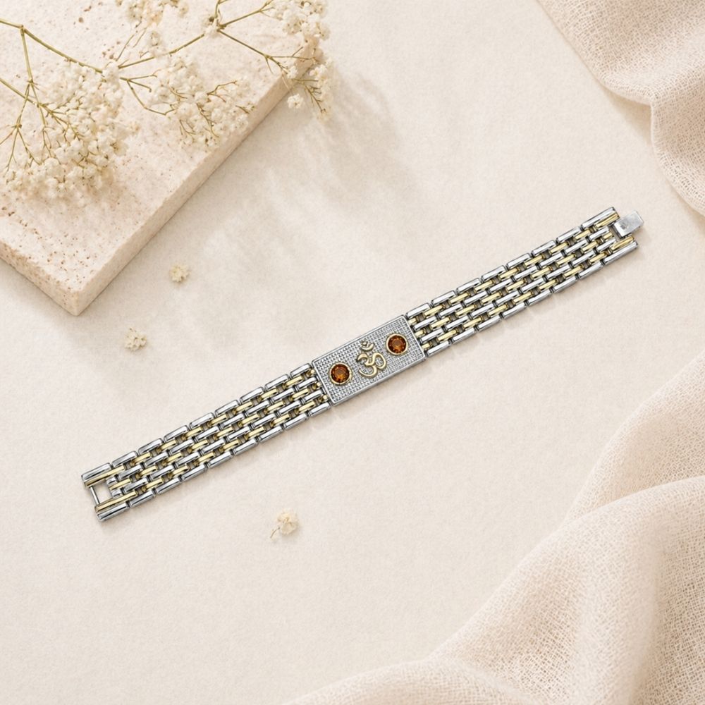 Shairv- Om Symbol Gold & Silver Bracelet for Men