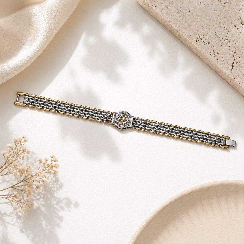 Viraansh- Om Symbol Dual Tone Bracelet for Men