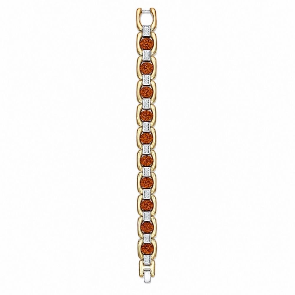 Ishvith- Gold & silver Dual Tone Rudraksha Bracelet for Men