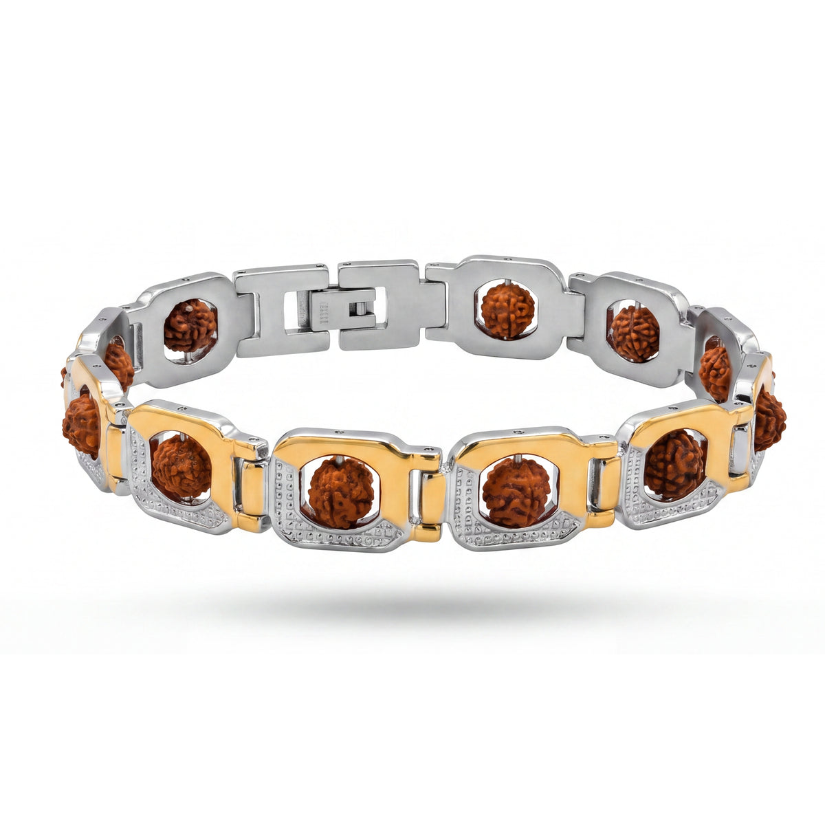 Ritansh- Gold & Silver Tone Rudraksha Bracelet for Men