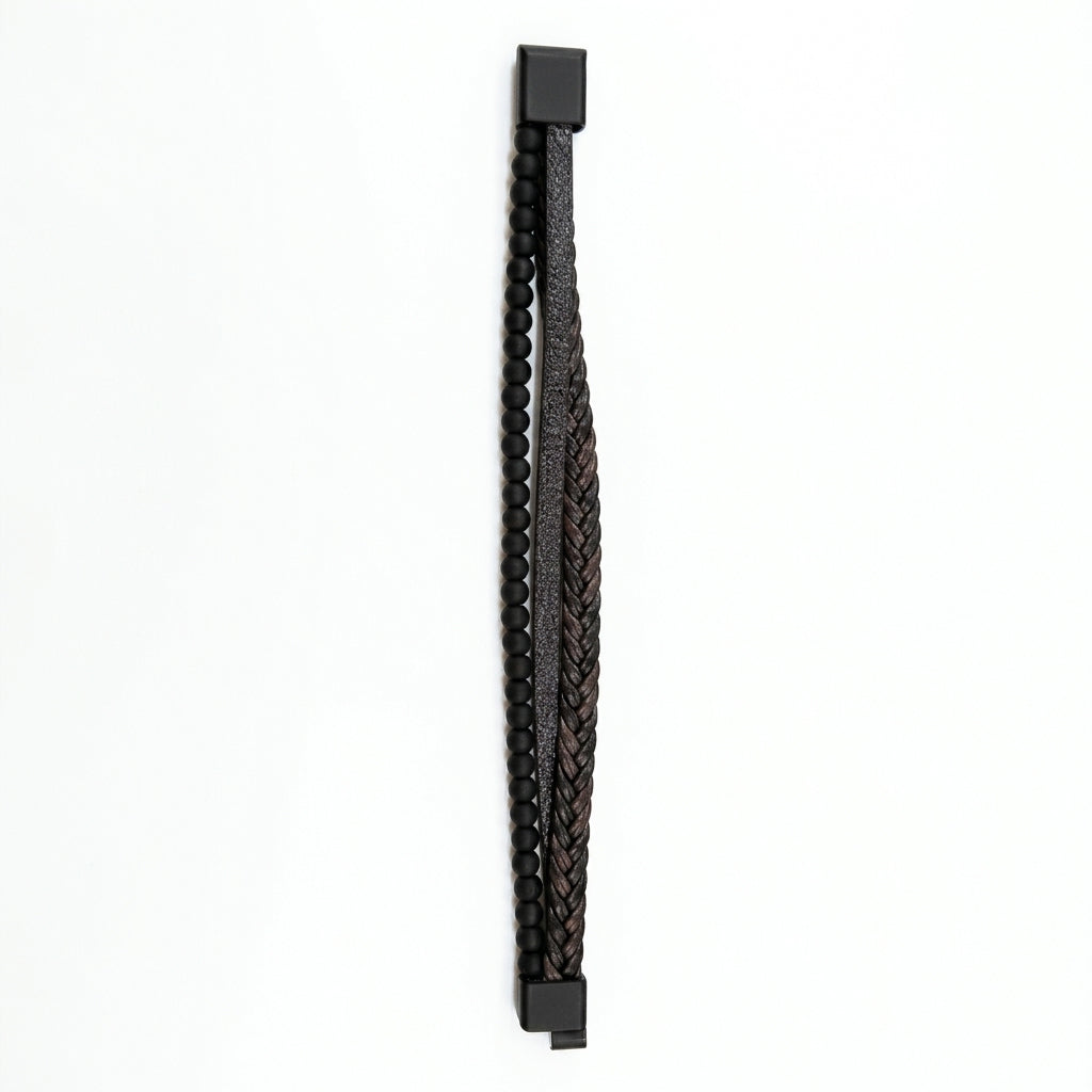Rishit- Men's Wraparound Leather Bracelet