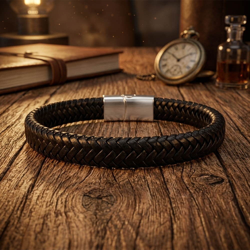 Saanvit- Men's Premium Braided Leather Bracelet
