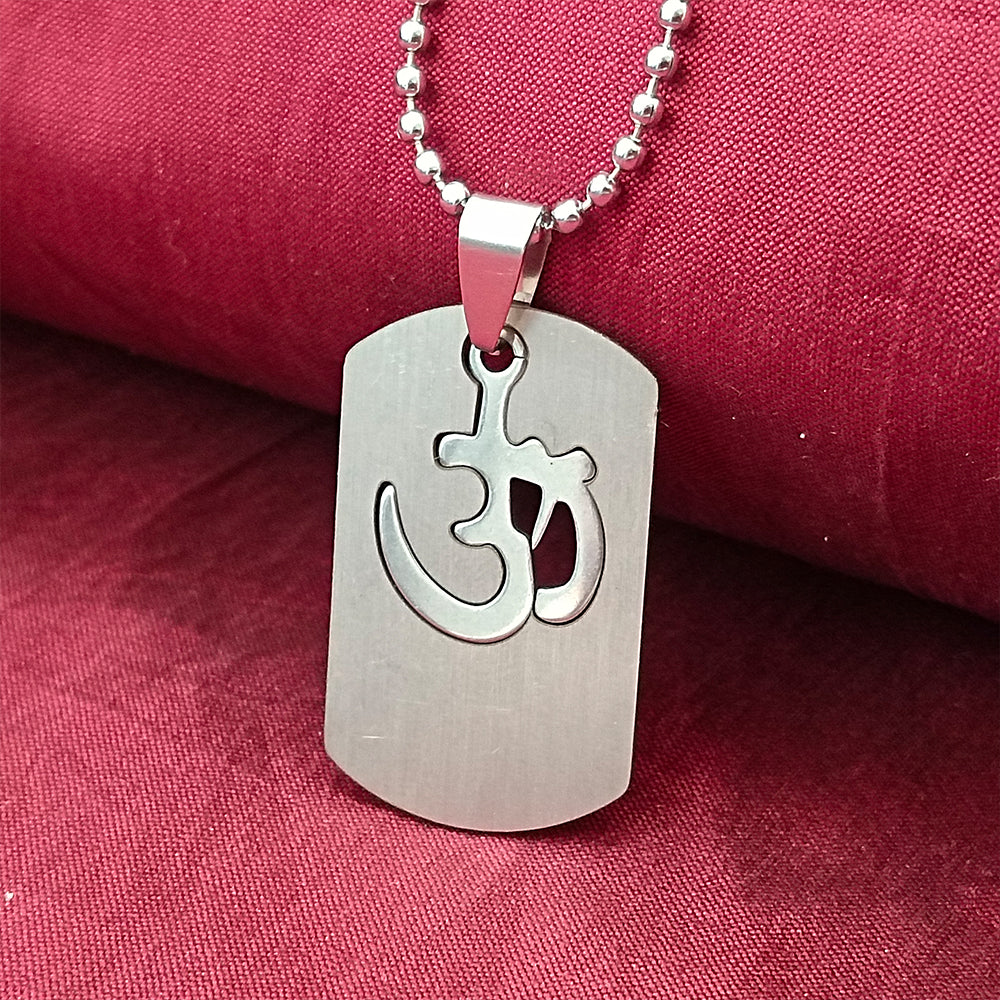 Bhairava- Stainless Steel Om Symbol Cut-Out Pendant