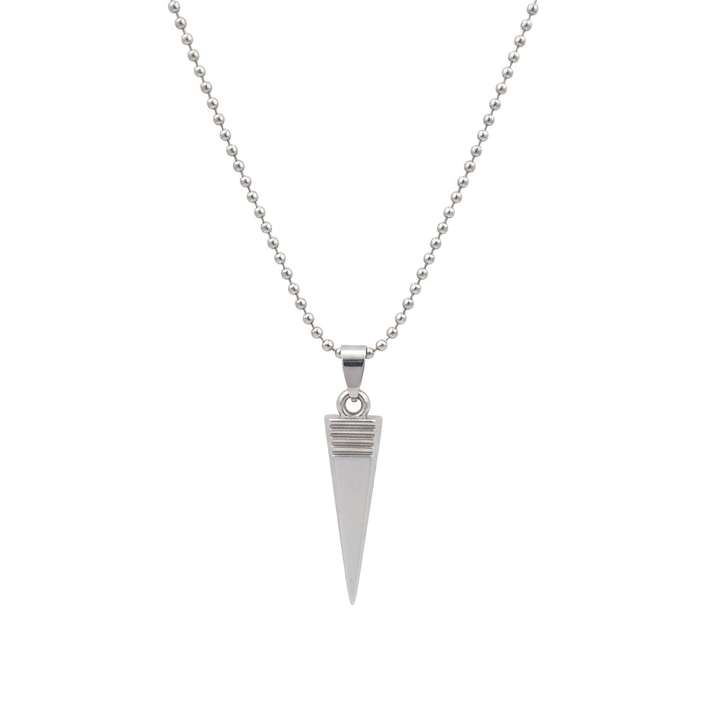 Noah- Men’s Silver Spike Pendant Necklace with Stainless Steel Ball Chain