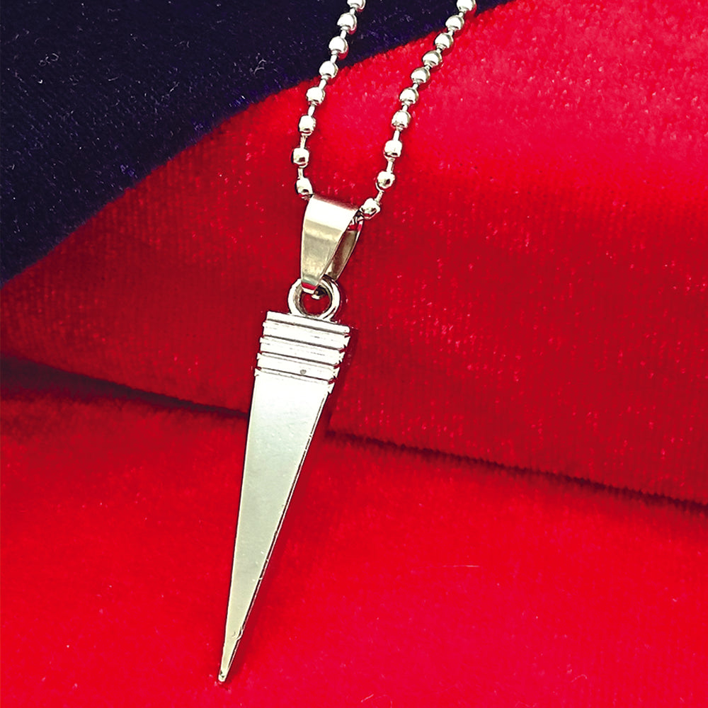 Noah- Men’s Silver Spike Pendant Necklace with Stainless Steel Ball Chain