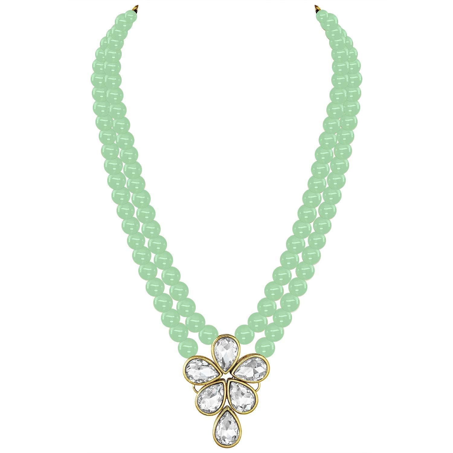 Vakratunda Mint Pearl & Kundan Mala